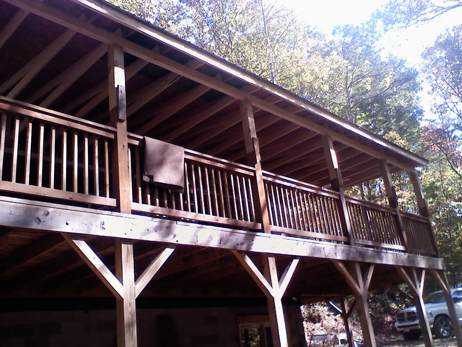 Timber framing under a new elevated porch and deck — Roof Leak Repair in Walnut Bottom by Roofing Brothers